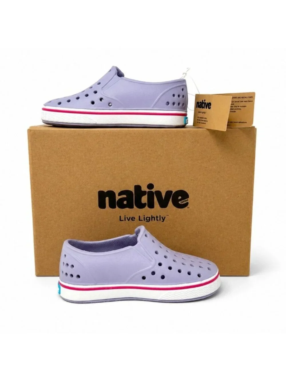 Native Shoes Miles Slip-On Future Purple Shell White Toddler C5 Lightweight EVA